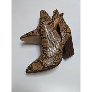 Women's Bootie 7.5 Mata Snake Shoe Party Heel Brow